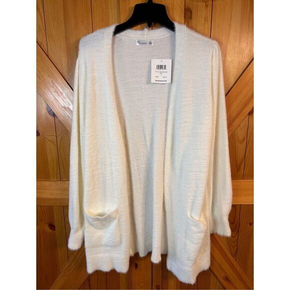 89th Madison long form cardigan size large ivory long sleeve nwt (4755) Read - Picture 1 of 11